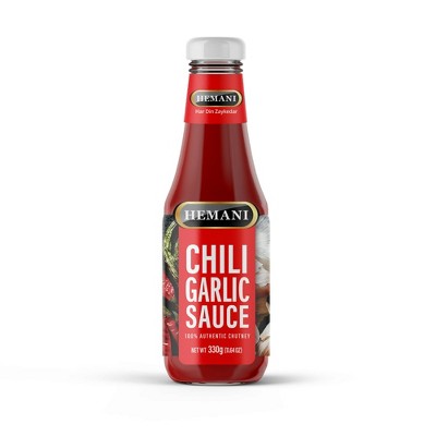 HEMANI Chili Garlic Sauce 11.6 OZ (330g) Chutney - Ready To Use - Delicious dipping sauce - Great for Chicken Wings, Pizza, Marinades, Fries, Veggies
