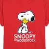 Women's - Peanuts - Snoopy And Woodstock Oversized Graphic T-Shirt - 2 of 4