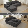 L-Shaped Modular Sectional Couch for Living Room, Plush Corduroy Fabric Upholstered Sofa, Modern Lounge, No Assembly Required - 4 of 4