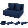 Folding Sofa Bed, Foldable Couch Bed with Pillow, Convertible Sleeper Chair Mattress, Futon Floor Couch with Memory Foam Washable Cover, Blue - 2 of 4