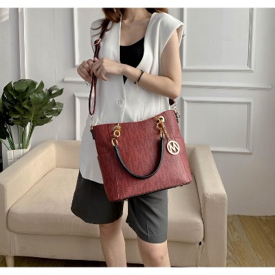 MKF Collection Kissaten Milan “M” Signature Tote Faux Leather Shoulder Bag for Women by Mia K - Red — фото 4