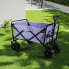 100L Collapsible Folding Beach Wagon Cart with 220Lbs Large Capacity, Wagons Carts Heavy Duty Foldable with Big Wheels - 2 of 4