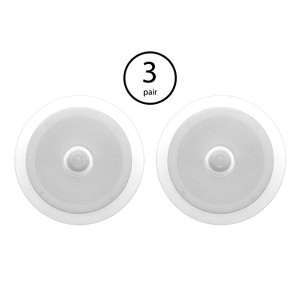 Pyle PDIC60 6.5 Inch 250 Watt 2 Way In Wall/Ceiling Home Speaker System (3 Pair) - 1 of 4