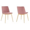 Set of 2 Messina Velvet and Metal Dining Chairs - Armen Living - 2 of 4