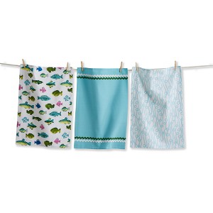 Tag Make A Splash Dishtowel Set Blue Kitchen Towels Everyday Use Machine Washable 26x18 Inches - 1 of 1