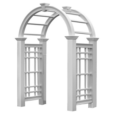 Westchester Vinyl Arbor Garden 32" Decorative Structures - White - Vinyl Arbors - Vita