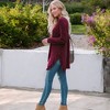 Amaryllis Women's Asymmetrical Hem Long Sleeve Pullover Top with Side Ruffle Detail Relaxed Fit Casual - 2 of 4