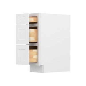 HOMLUX Easy-DIY 24 in D x 34.5 in H in Shaker White Ready to Assemble Drawer Base Kitchen Cabinet With 3-Drawers - 1 of 4