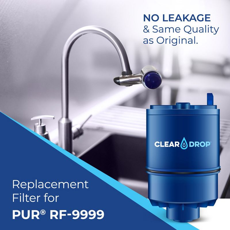 Clear Drop Filter Replacement for PUR® RF9999 Faucet Water Filters, Fits all PUR® and PUR®PLUS Faucet Filtration Systems (5 Pack), 2 of 3