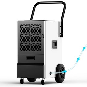 EUHOMY Commercial Dehumidifier - 160 Pints/Day for Large Spaces, Ideal for Basements, Warehouses, and Workshops - 1 of 4