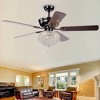 Warehouse Of Tiffany Taliko Black 52" 3-Light Lighted Ceiling Fan 2 Color with Remote Control - 2 of 3