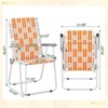 FURNIinspire Outdoor Portable Chair Set of 2 Webbed Lightweight and Durable for Outdoor Activities, Orange White, 21.7"*22.8"*36.6" - 3 of 4