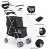 phiestina Pet Stroller for 2 Dogs and Cats, Double 4 Wheel Cat Pet Carriers Bag Jogger, Waterproof Folding Crate with Soft Pad, Black - 3 of 4
