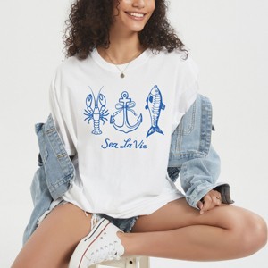 Simply Sage Market Sea La Vie 3 Across Garment Dyed Tee - 1 of 4