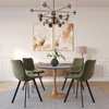 LeisureMod Bristol 27" Round Dining Table with MDF Top and Natural Wood Steel Pedestal Base for Modern Kitchen and Dining Room - 2 of 4