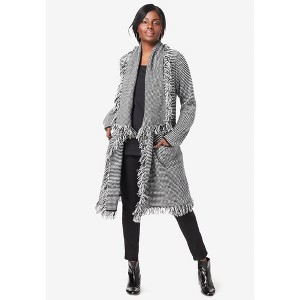 Jessica London Shawl-Collar Fringe Jacket - 1 of 4