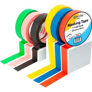 Enday Colored Masking Tape Masking Tape 1 Inch Wide x 160 Feet (60 Yards) Each Roll - Color Masking Tape, Colored Masking Tape 1 inch - 1 of 4