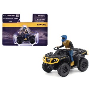Can-Am Outlander XT-P 1000R ATV Iron Gray and Neo Yellow with Driver Figure 1/32 Diecast Model by BRP Models - 1 of 4