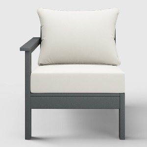 WestinTrends  Avalon Outdoor Patio HDPE Left Arm Facing Sectional Corner Club Chair with Patio Cushions - 1 of 4