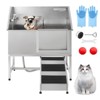 Pet Dog Bathing Station w/Stairs,Professional Dog Grooming Tub, Stainless Steel Dog Bathtub for Large, Medium&Small Pet - 2 of 4