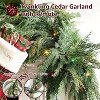 Christmas Cedar with Lights - Cypress Decorations 9ft for Xmas Home Decoration Indoor Stairs Railing Fireplace - 4 of 4
