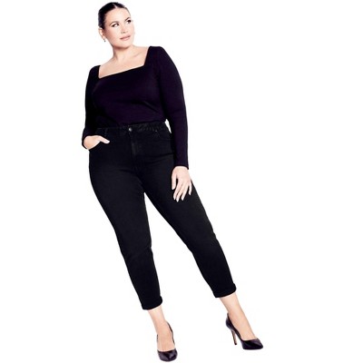 Avenue Women's Plus Size Tall Denim Girlfriend Stretch Jean