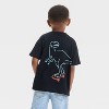 Toddler Boys' Short Sleeve Skateboarding Dino T-Shirt - Cat & Jack™ Black - 3 of 4