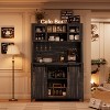 70'' Wine Coffee Bar Cabinet with Storage Hutch, Tall Kitchen Pantry Liquor Cabinet with Sliding Barn Doors for Home Dining Room - 3 of 4