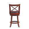 Boraam 24" Georgia Swivel Hardwood Counter Height Barstool Light Cherry: Upholstered, X-Back, Fixed Height - 4 of 4