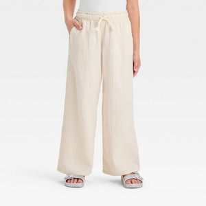 Girls' Paperbag Waist Gauze Pants - Cat & Jack™ - 1 of 3