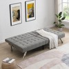 SKRAN futon sofa bed with wood frame,stainless leg for small space Living Room, Bedroom Office,grey - 2 of 4