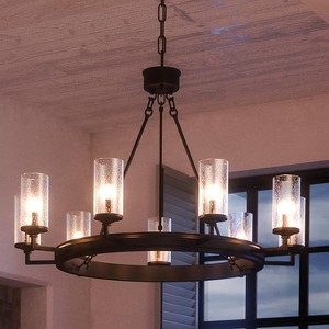 Urban Ambiance Luxury Rustic Chandelier,  24-7/8" x 36",  Charcoal Finish, UHP2892 - 1 of 4