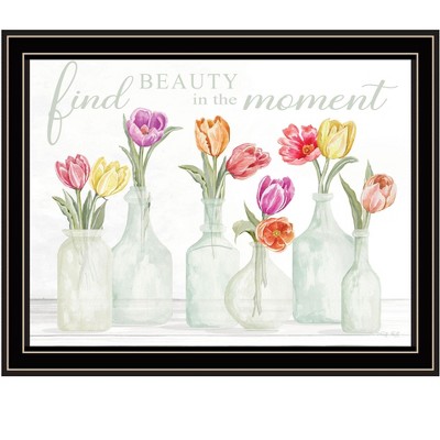 HomeRoots FIND BEAUTY IN THE MOMENT Black Framed Print Wall Art