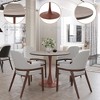 LeisureMod Bristol 27" Round Dining Table – MDF Top with Cherry Steel Pedestal Base, Modern Accent Table for Kitchen, Dining Room & Small Spaces - 3 of 4