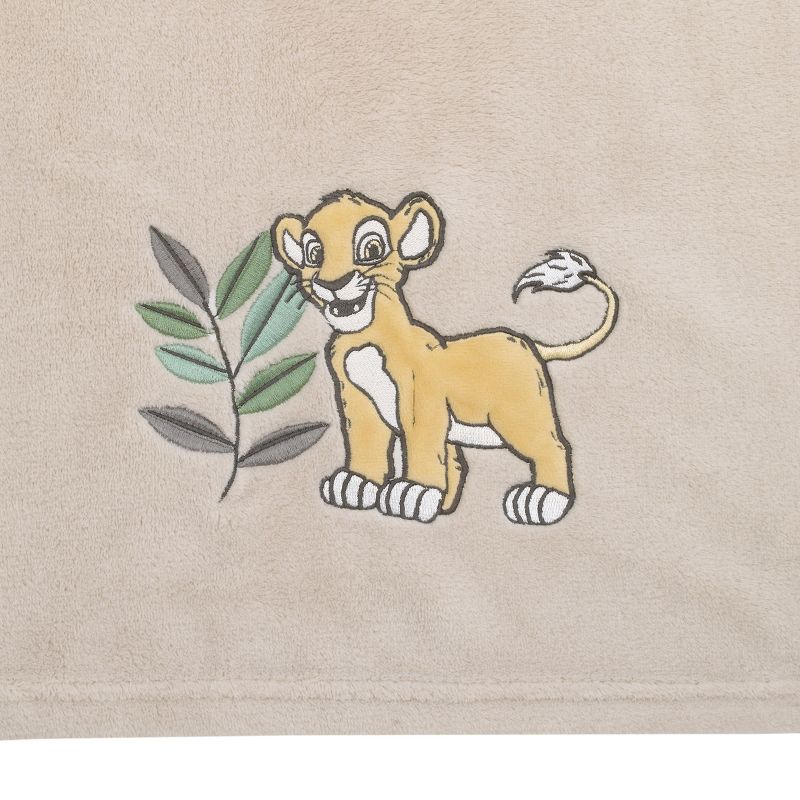 Disney Lion King Leader of the Pack Grey, Sage, and Yellow Super Soft Baby Blanket with Simba Applique, 3 of 5
