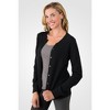 JENNIE LIU Women's 100% Cashmere Button Front Long Sleeve Crewneck Cardigan Sweater - 4 of 4