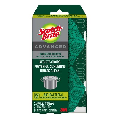 Scotch-Brite Advanced Antibacterial Scrub Dots Heavy Duty Scrubbers - 2ct