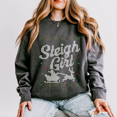 Simply Sage Market Ugly Sweater Sleigh Girl Lightweight Garment Dyed Sweatshirt