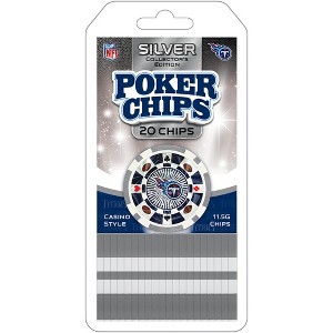 MasterPieces Casino Style 20 Piece 11.5 Gram Poker Chip Set NFL Tennessee Titans Silver Edition - 1 of 3