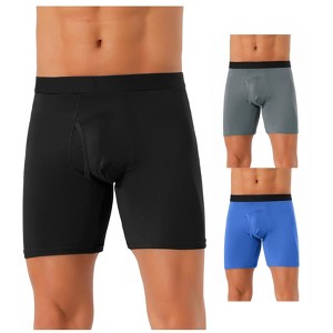 INSPIRE CHIC Men's 3 Pack Solid Color Soft Stretch Open-fly Basic Boxer Briefs - 1 of 4