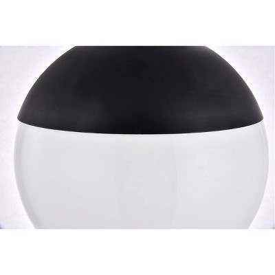 Black and Frosted White Globe Flush Mount Light