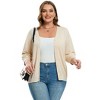Coolmee Women's Plus Size Cardigan Lightweight V-Neck Button Down 3/4 Sleeve Cardigan Sweater XL Apricot - 4 of 4