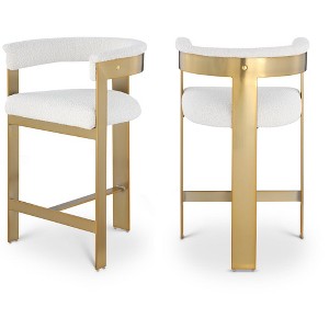 Meridian Furniture,Romeo Vegan Leather Counter Stool, Set of 2 - 1 of 4