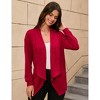 Coolmee Women's Casual Lapel Open Front Cardigan Long Sleeve Sweater Ribbed Knit Outwear - 2 of 4