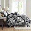 Sapphtopaz 6 Piece Full/Queen Comforter Set Bedding Set Damask Plant Print Pattern with Solid Color Back Reversible Cotton Quilt Set - 2 of 4