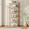 Acekool 71" Wooden Bookshelf, 6-Tier Industrial Bookcase with Metal Frame, Large Open Storage Rack for Bedroom, Living Room, Home Office, Brown - 4 of 4