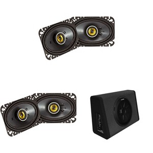 Kicker 11PT250 Powered Sub Enclosure &  (2) 46CSC464 4x6" Bundle - 1 of 4