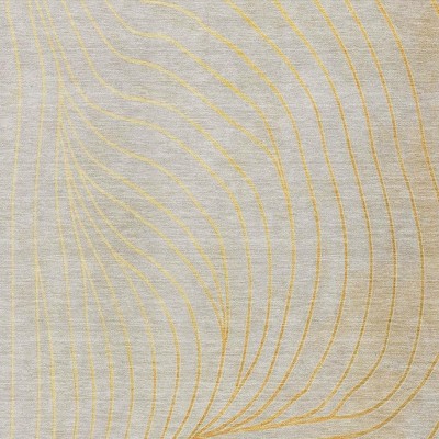 HomeRoots 9' X 12' Gold And Silver Abstract Washable Indoor Outdoor Area Rug