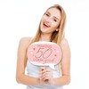 Big Dot of Happiness Funny 50th Pink Rose Gold Birthday - Happy Birthday Party Photo Booth Props Kit - 10 Piece - 2 of 4