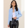 INSPIRE CHIC Women's Vintage Steampunk Open Front Button Decor Casual Jacket - 3 of 4